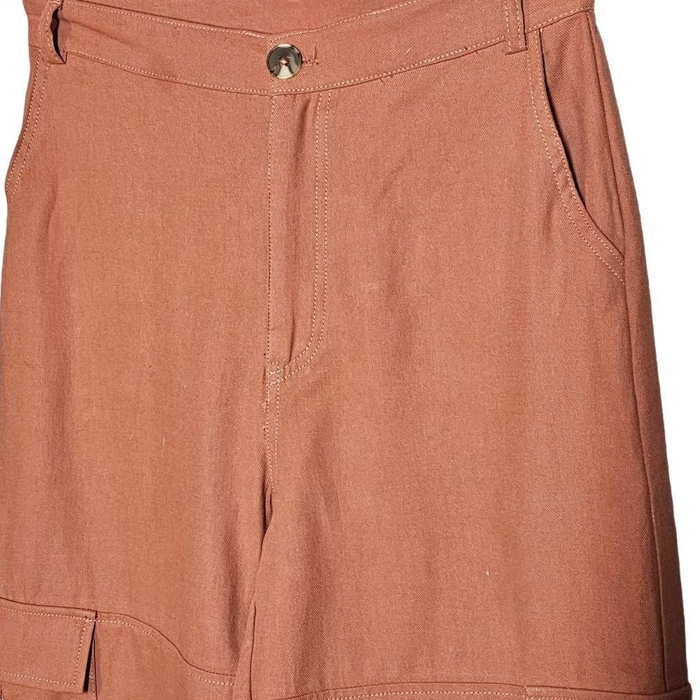 New With Tags Good Luck Gem Linen Blend High Rise Cargo Pants Women's Medium Rus - Picture 2 of 8